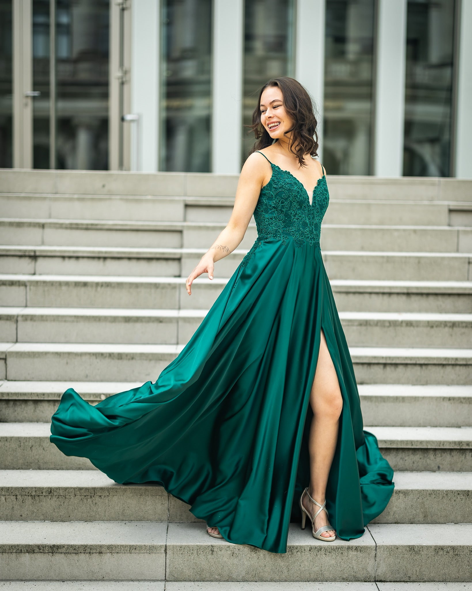 Abendkleid Antonia - Silberblau