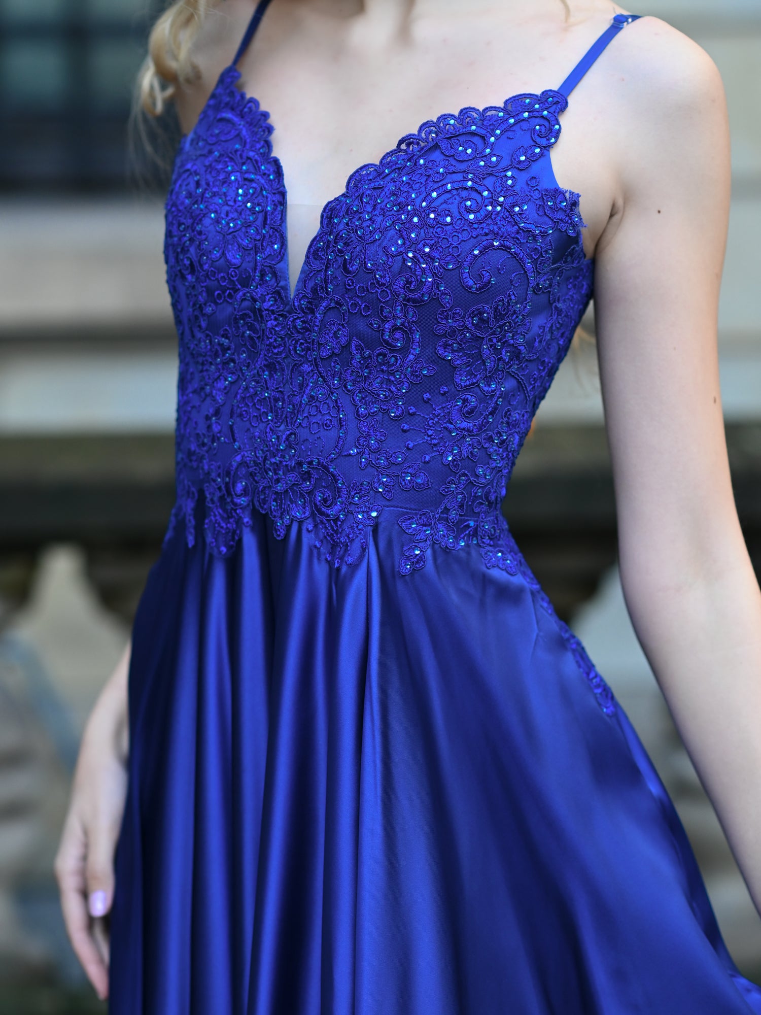 Abendkleid Antonia - Silberblau
