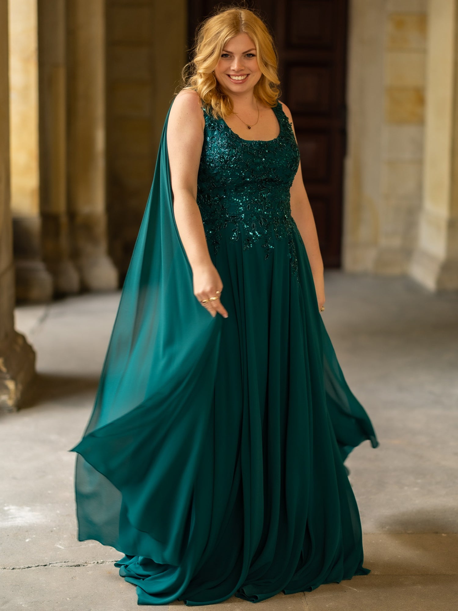 Abendkleid Greta - Dunkelgrün