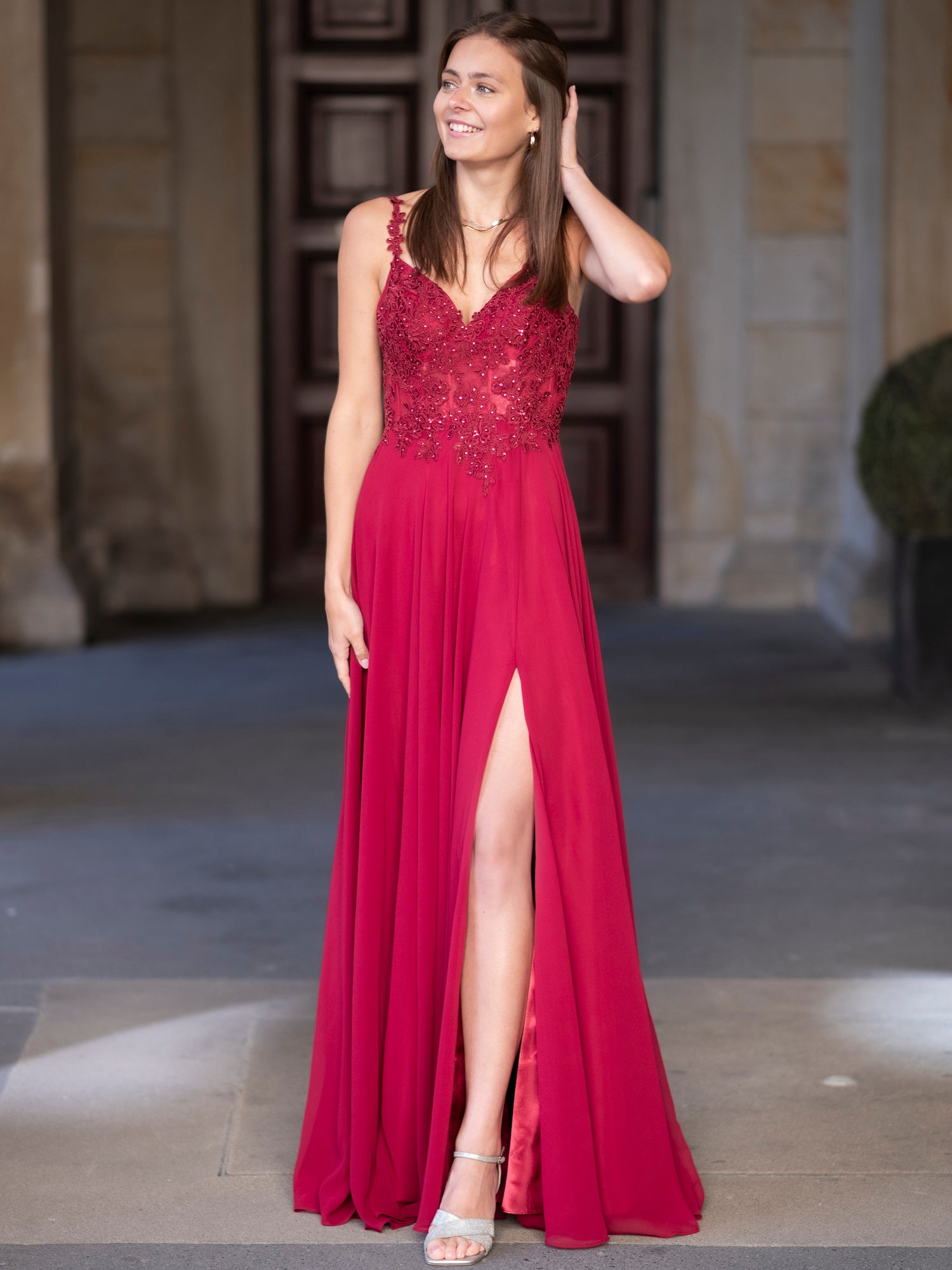 Abendkleid Loretta - Weinrot
