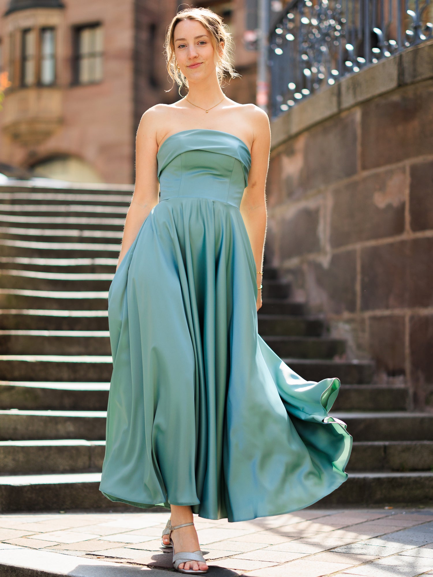 Abendkleid Midi Agnes - Salbeigrün / 36