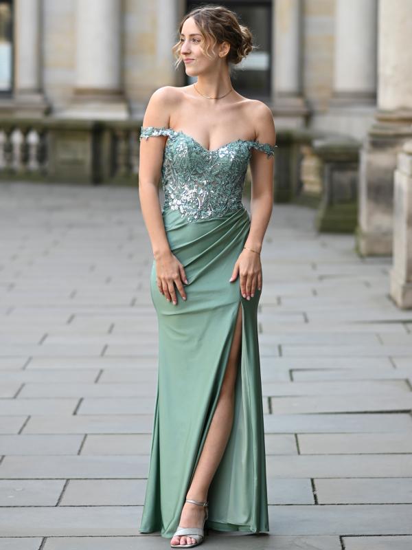 Abendkleid Flora - Salbeigrün