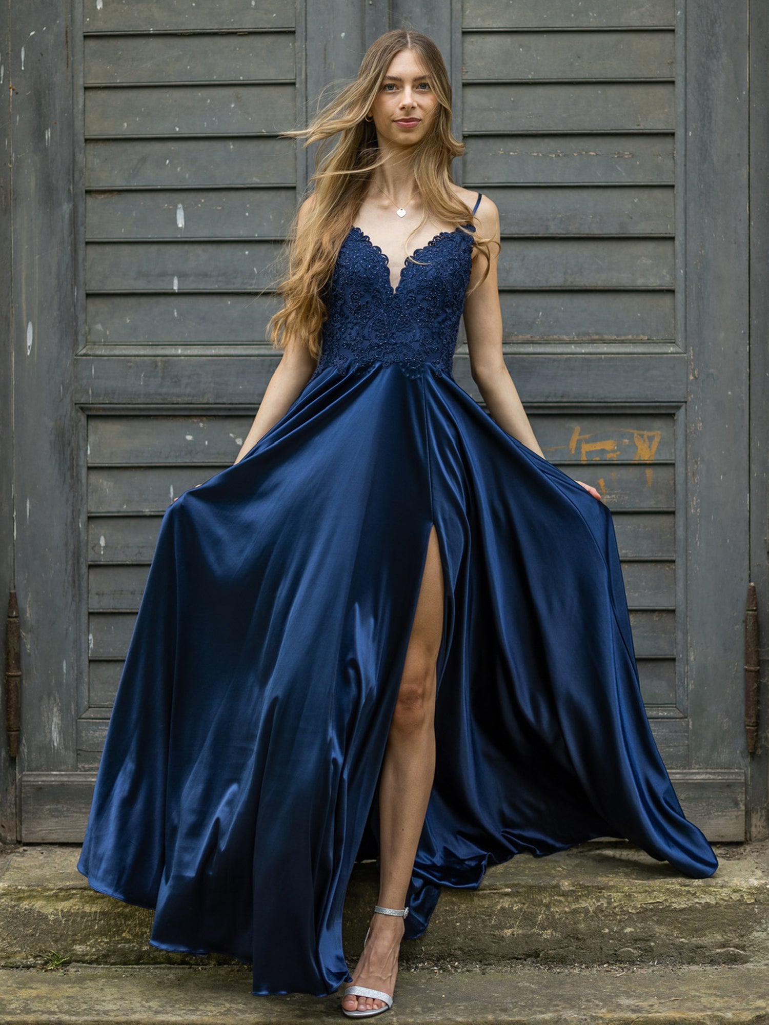 Abendkleid Antonia - Silberblau