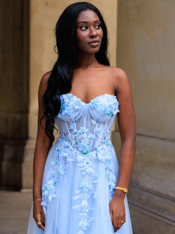 Ballkleid mit Tüll Novalie, hellblau d