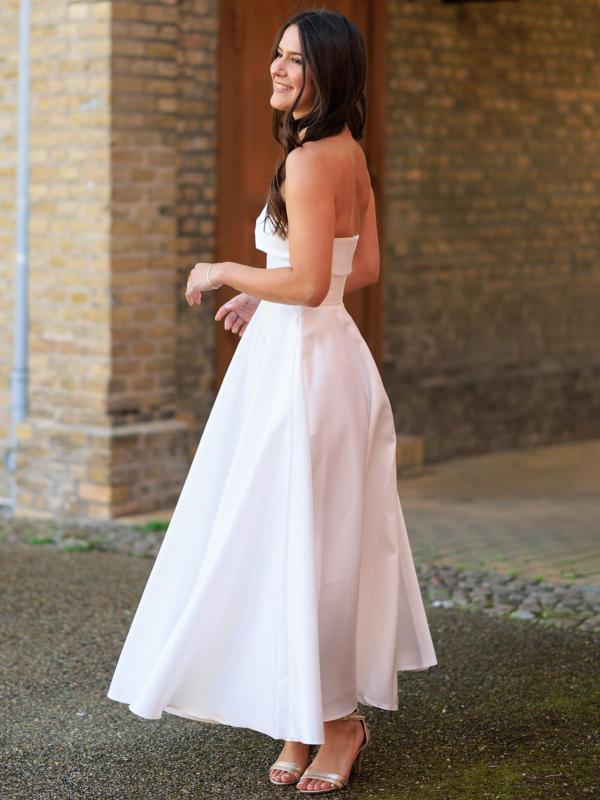 Abendkleid Midi Agnes, weiß h