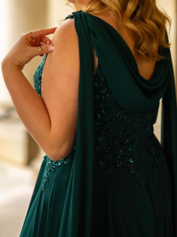 Abendkleid Greta, dunkelgrün d2