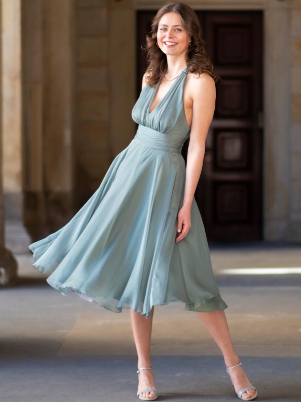 Cocktailkleid Mila, olivgrün v2
