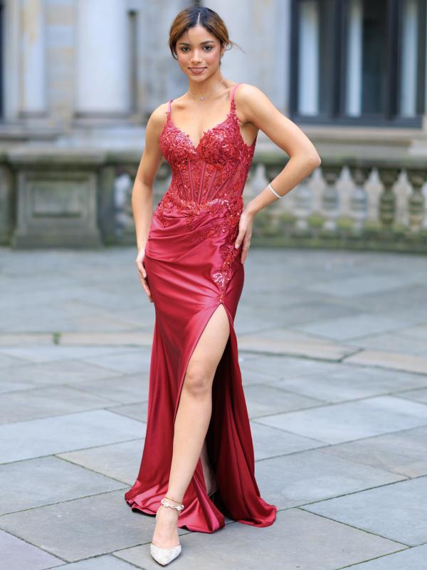 Abendkleid Leonora, weinrot v