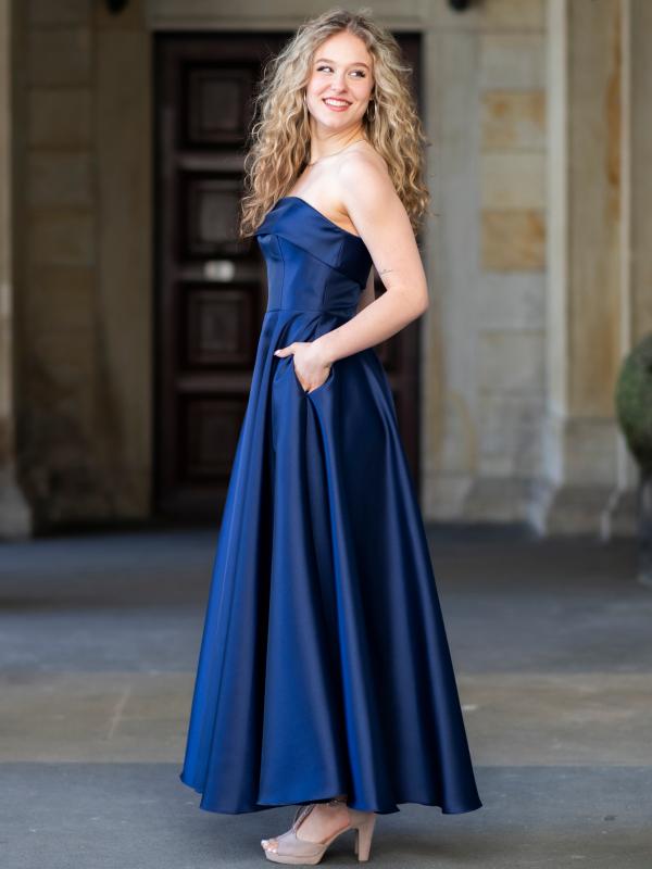 Abendkleid Midi Agnes, dunkelblau s