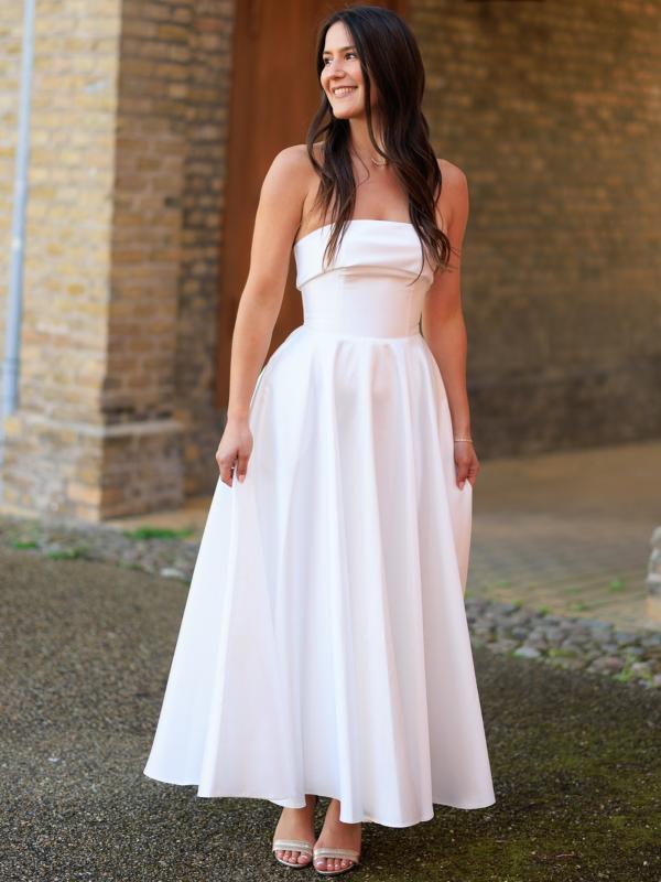 Abendkleid Midi Agnes, weiß 