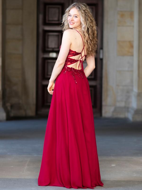 Abendkleid Iselda, weinrot h