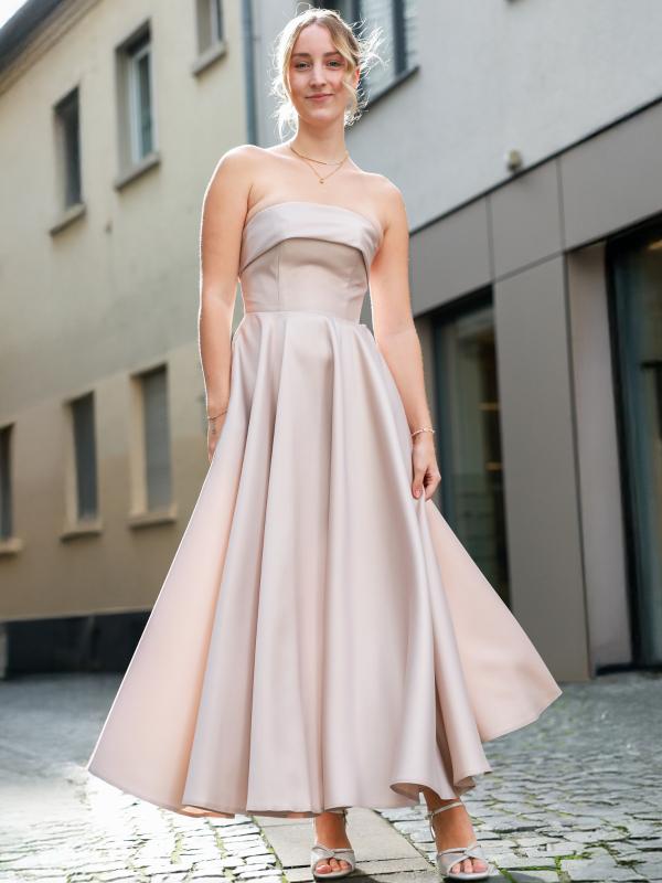 Abendkleid Midi Agnes, beige v