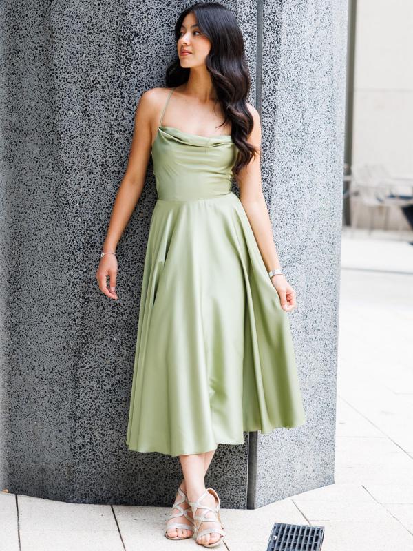 Cocktailkleid Danika, olivgrün v