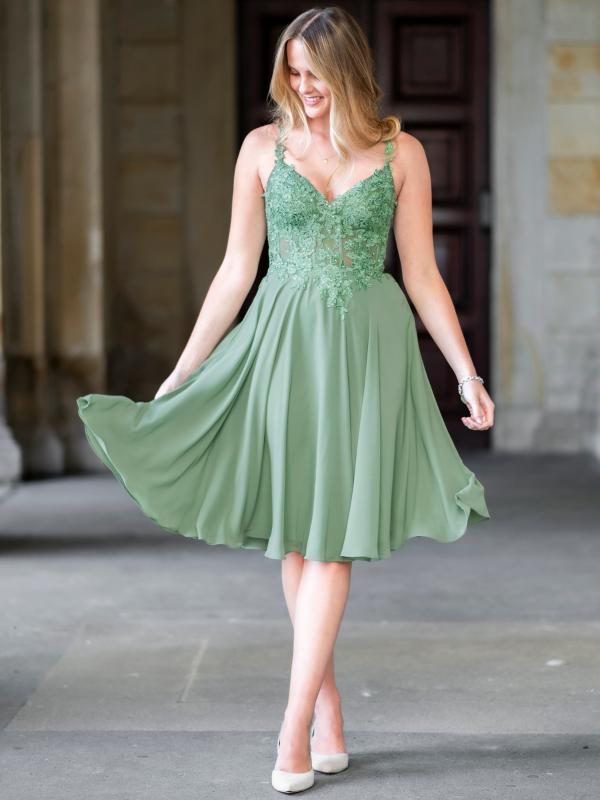 Cocktailkleid Lori, olivgrün v2