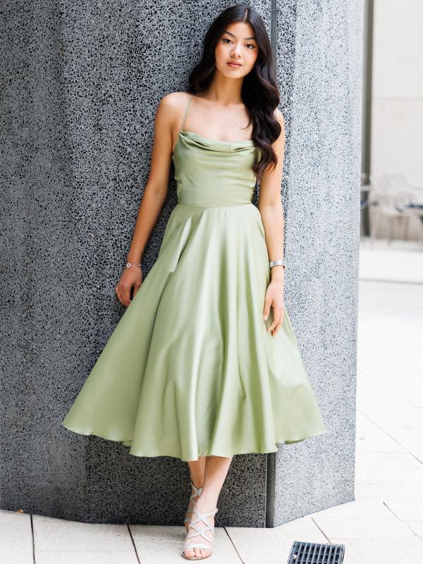 Cocktailkleid Danika, olivgrün v2