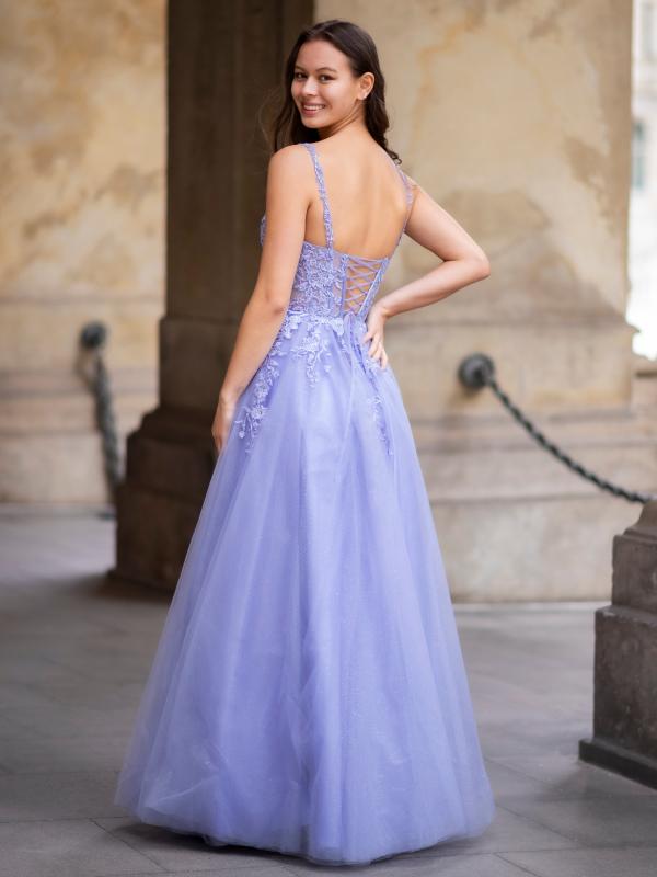 Ballkleid mit Tüll Sofia, lavendelblau h