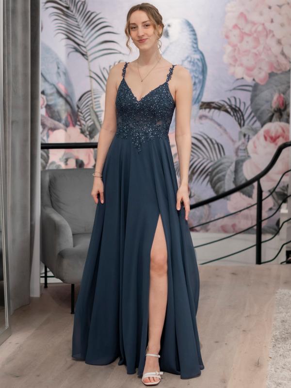 Abendkleid Loretta, graublau v