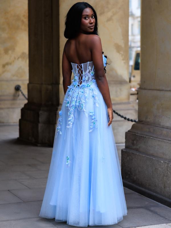 Ballkleid mit Tüll Novalie, hellblau h