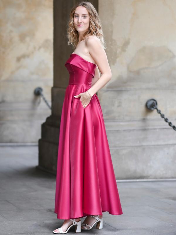 Abendkleid Midi Agnes, fuchsia s