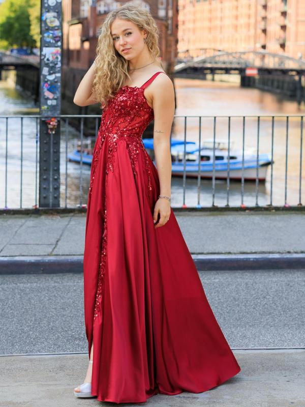 Abendkleid Malin, weinrot s