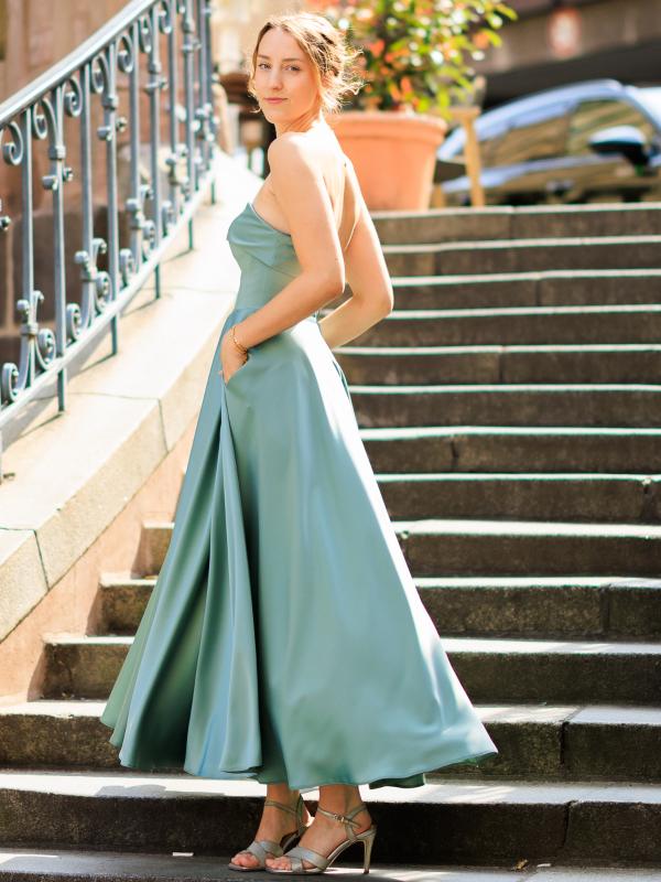 Abendkleid Midi Agnes, salbeigrün s