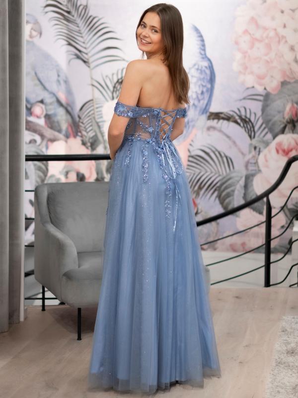 Ballkleid mit Tüll Lilly, graublau h