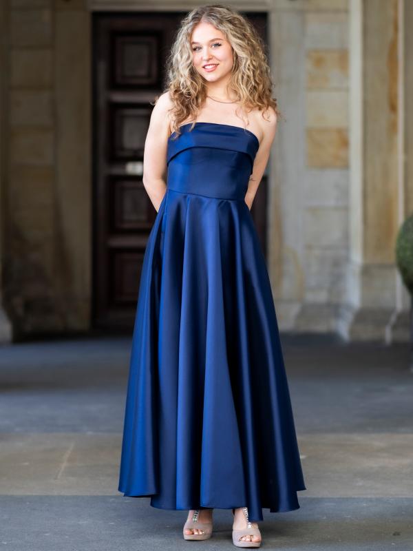 Abendkleid Midi Agnes, dunkelblau v