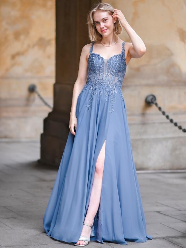 Abendkleid Luana, graublau v