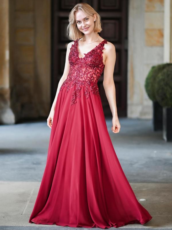 Abendkleid Alexis, weinrot v