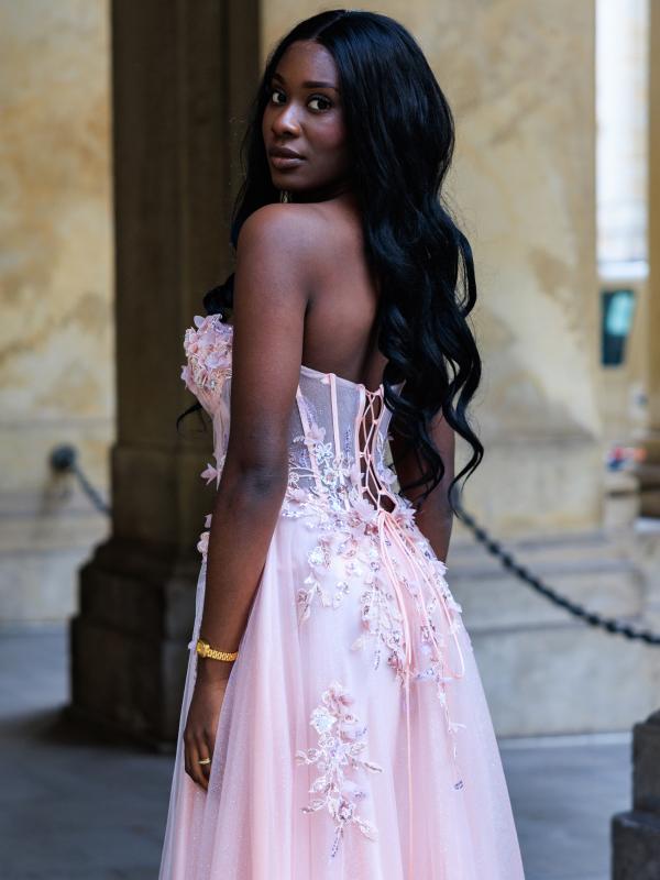 Ballkleid mit Tüll Novalie, rosa d2