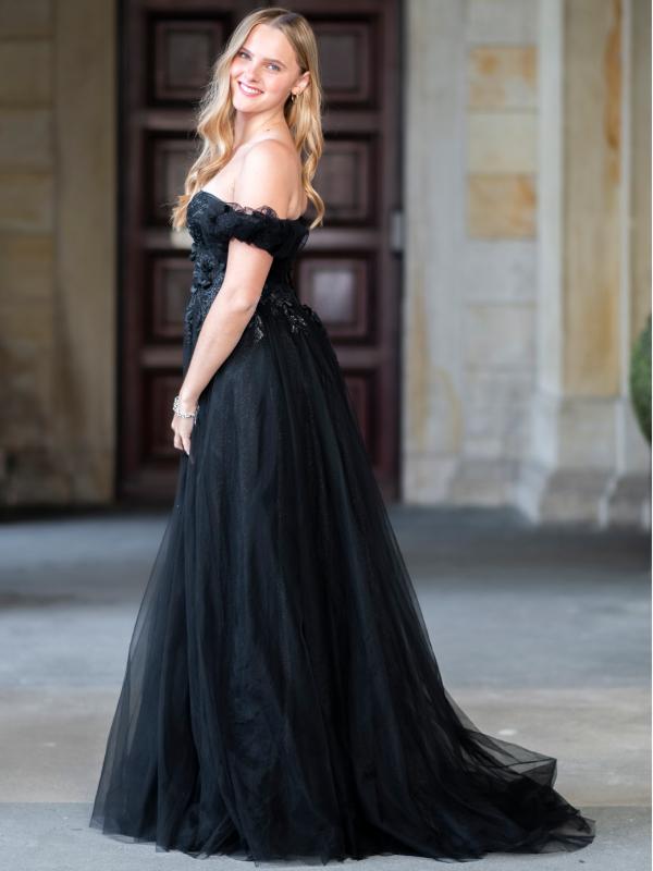 Ballkleid mit Tüll Varna, schwarz s