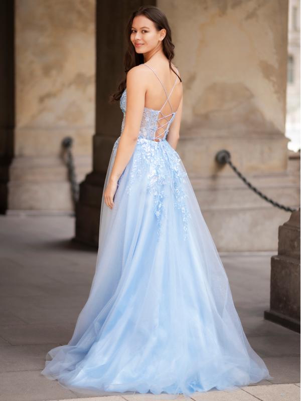 Ballkleid mit Tüll Finnja, hellblau h