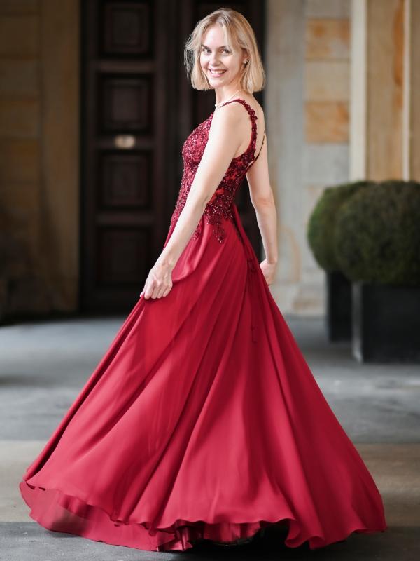 Abendkleid Alexis, weinrot v2