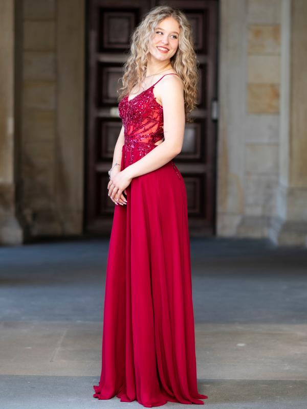 Abendkleid Iselda, weinrot s