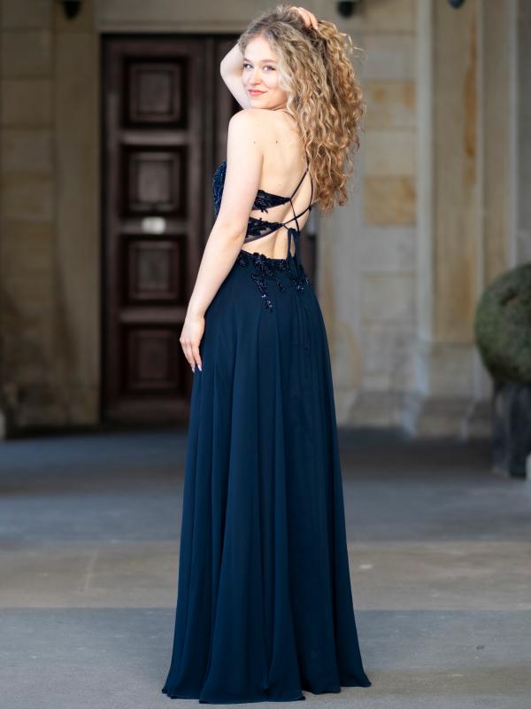 Abendkleid Iselda, dunkelblau h