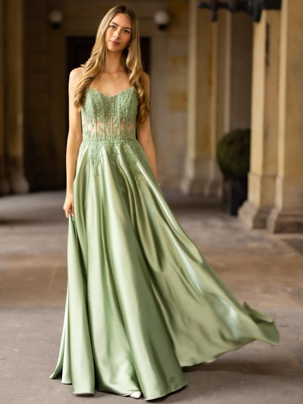 Abendkleid Innez, olivgrün v
