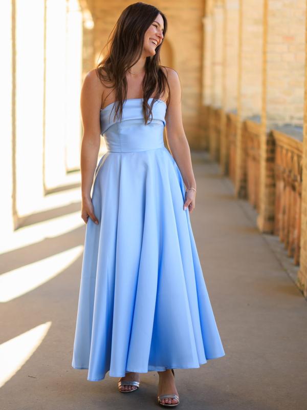 Abendkleid Midi Agnes, hellblau v2