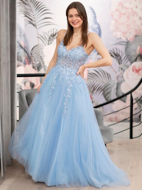 Abendkleid Amelie, hellblau v2