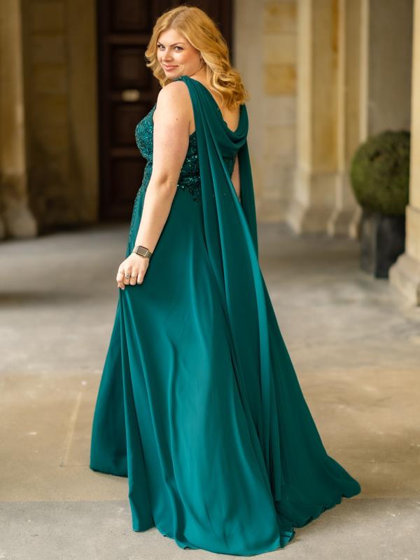 Abendkleid Greta, dunkelgrün h