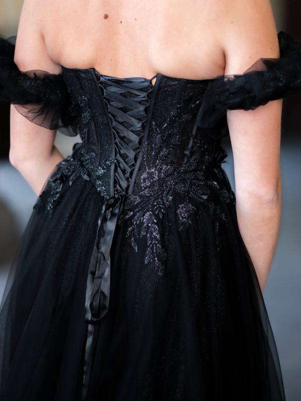 Ballkleid mit Tüll Varna, schwarz d2