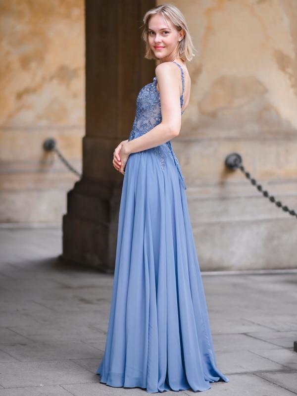 Abendkleid Luana, graublau s