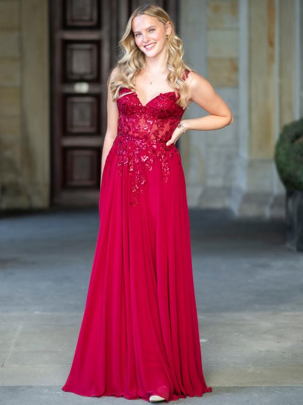 Abendkleid Lavinia, weinrot v