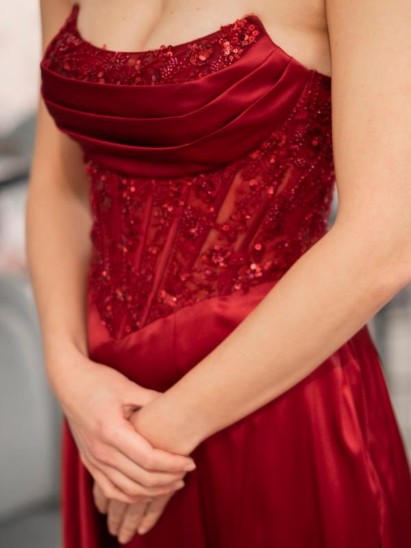 Abendkleid Ariana, weinrot d