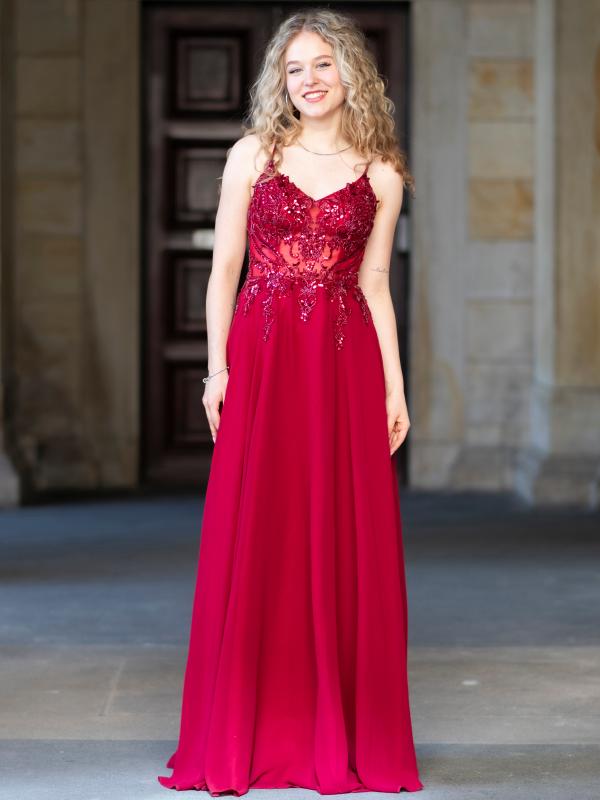 Abendkleid Iselda, weinrot v