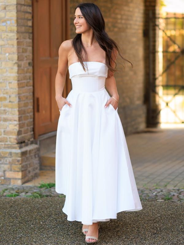 Abendkleid Midi Agnes, weiß v2