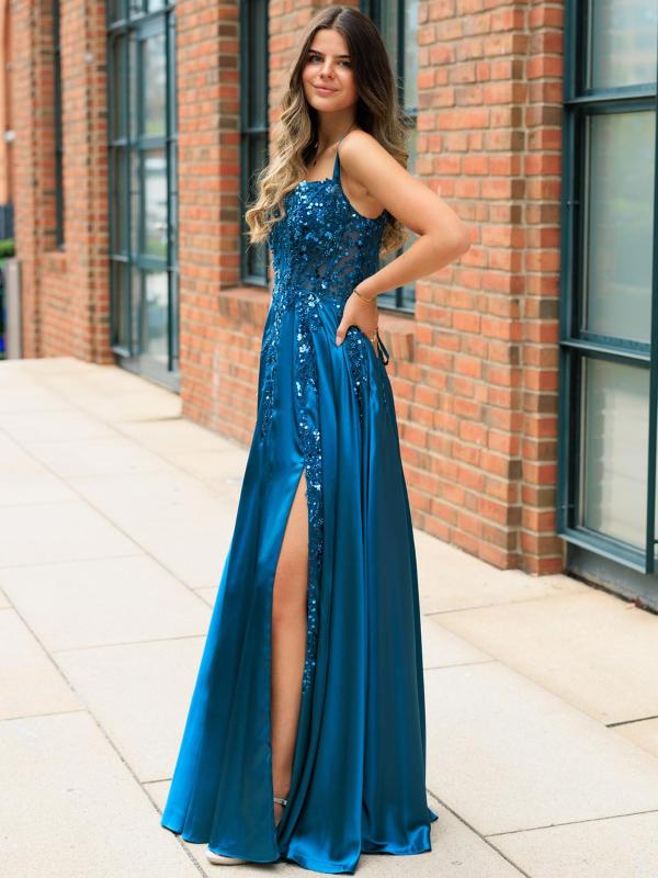 Abendkleid Mailin, petrol s