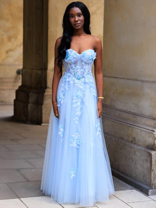 Ballkleid mit Tüll Novalie, hellblau v