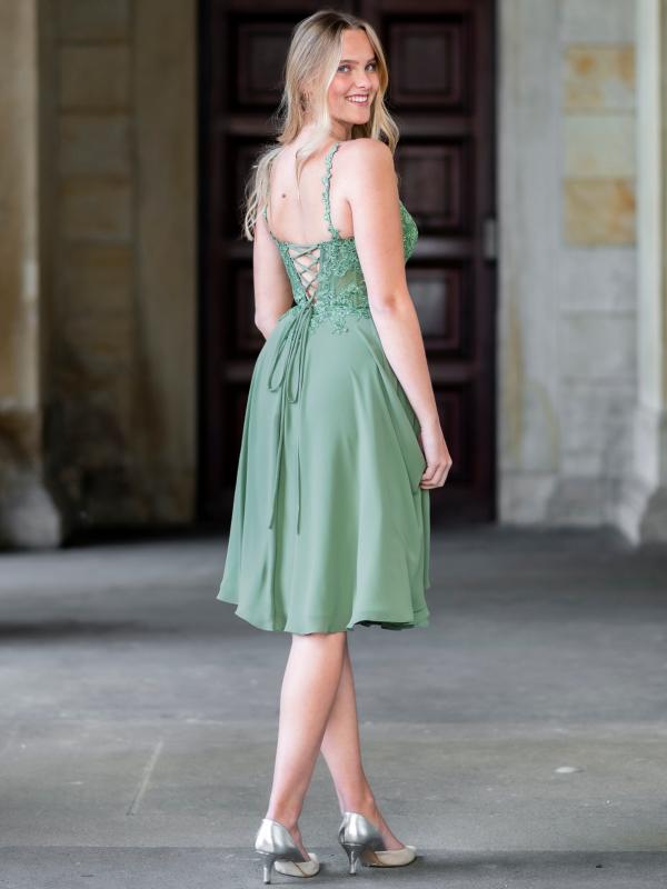 Cocktailkleid Lori, olivgrün h