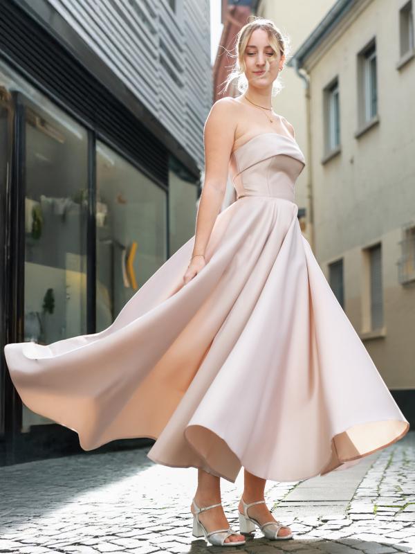 Abendkleid Midi Agnes, beige v2