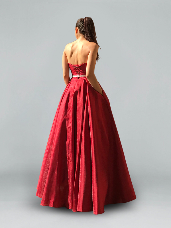 Abendkleid Felina, weinrot h